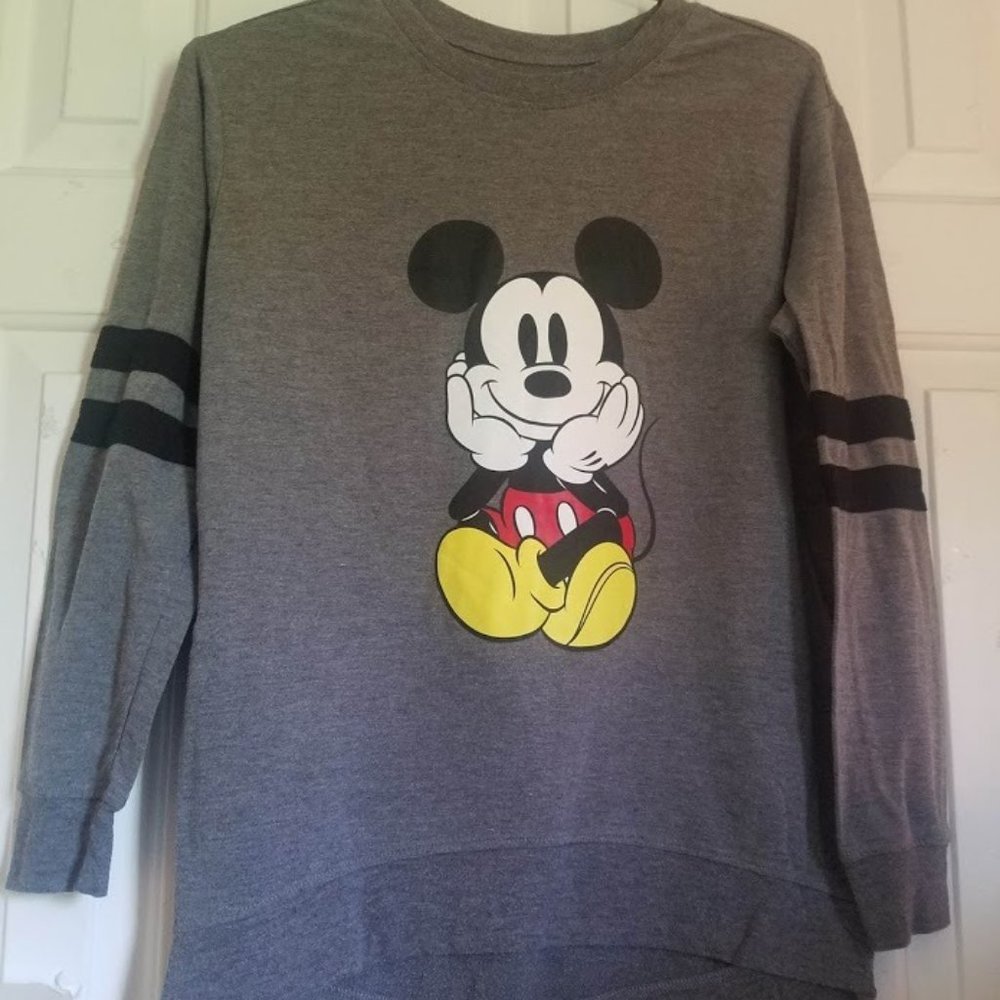 Mickey Mouse Long Sleeve Short With Stripes